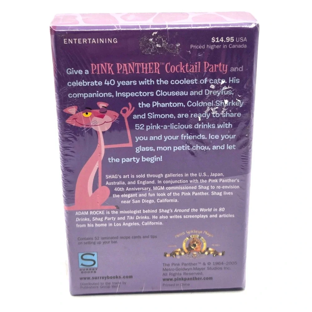 Shag's PINK PANTHER Cocktail Party Drink Deck Recipes Bar Adam Rocke SEALED 2005